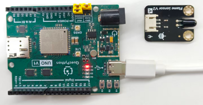 初学者视角体验：【EC800X Duino 开发板】传感器体验-火焰检测传感器！