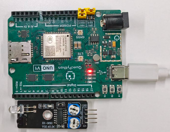 初学者视角体验：【EC800X Duino 开发板】传感器体验-障碍检测！